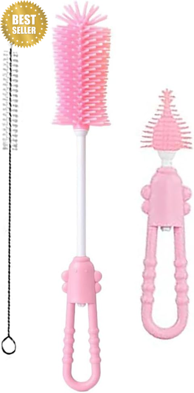 Cleaning Brush Silicone Bottle Brush, Soft Silicone Bristles for Breast Pumps, B