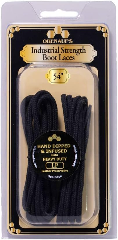 Obenauf'S Boot Laces Industrial Strength Black Waxed round 1 Pair