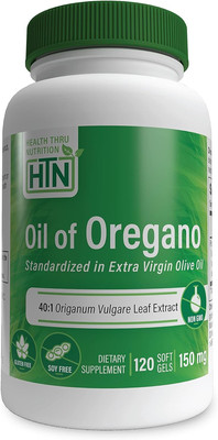 Health Thru Nutrition Oil of Oregano 120 Mini-Softgels | Wild Harvested | Europ