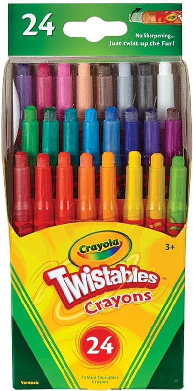 24 Mini Twistables Crayons, 24 Bright and Classic Colours, Twist for Fun, Great