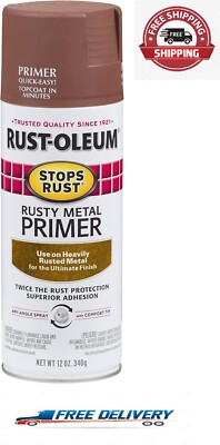 Rust-Oleum 7769830 Stops Rust Spray Paint, 12-Ounce, Flat Rusty Metal Primer