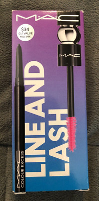 New MAC Line And Lash Set Colour Excess Gel Liner & MACstack Mascara Black