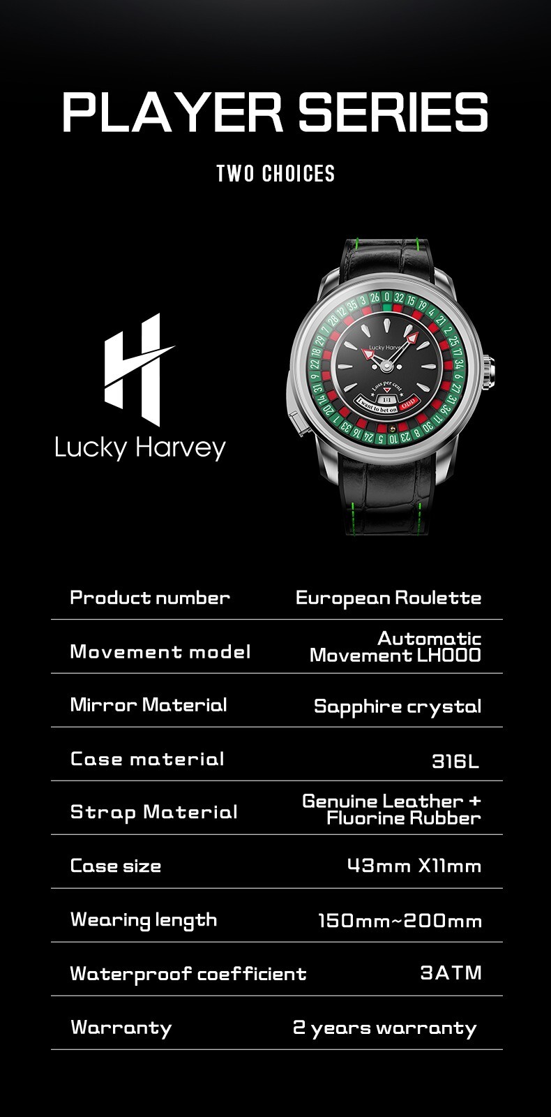 Pre-owned Lucky Brand Lucky Harvey Automatic Men Watch European Roulette Jacob Style Moving Figure