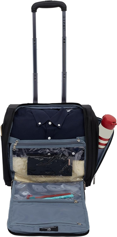 Smart under Seat Carry-On Luggage with USB Charging Port, Black, Underseater 15-
