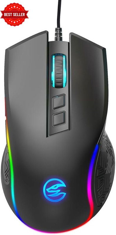 GM109 High-Performance Gaming Mouse, USB Wired Connectivity with RGB, 7 Customiz