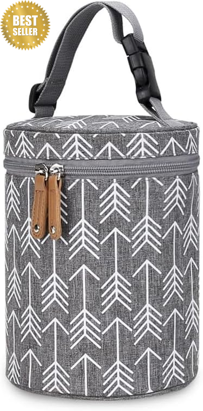 Insulated Baby Bottle Bag for Breastmilk Storage, Portable Thermal Cooler Bag wi