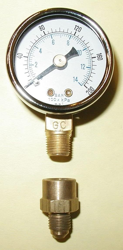 Burner Pressure Test Gauge 0-200psi | Beckett Suntec Danfoss Compatible