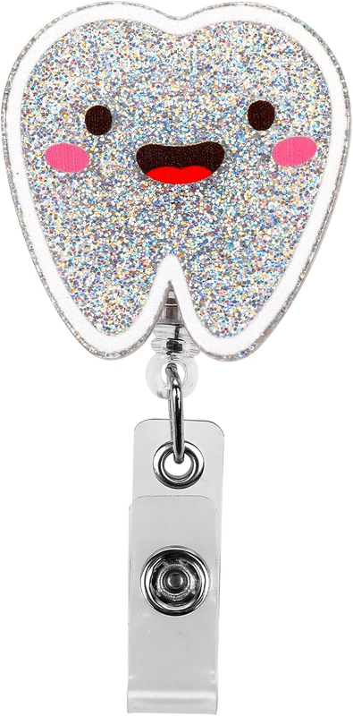 Nurse Badge Reel Retractable Bling Acrylic Nursing ID Card Alligator Clip Cute G