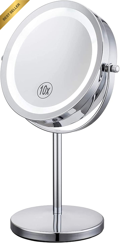 Lighted Magnifying Mirrors - 1X / 10X Magnification Eye Makeup Mirror with Light