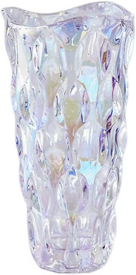 Unbreakable Flower Glass Vase 2.4Lb 9.5Inch Sparkle Vase Bohemian Style, for Cen