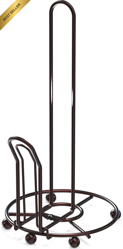 Kitchen Paper Towel Holder Countertop, Free Standing Roll Holder, Bronze