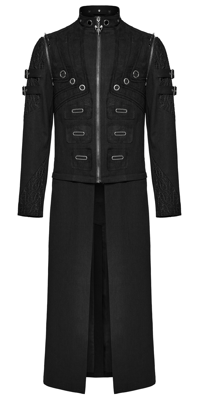 Pre-owned Punk Rave Men Steampunk Detachable Gothic Jackets Motorcycle Visual Coat Vests In Black