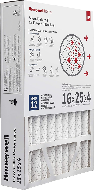 Home Micro Defense™ 16x25x4 MERV 12 Air Filter CF412H1625
