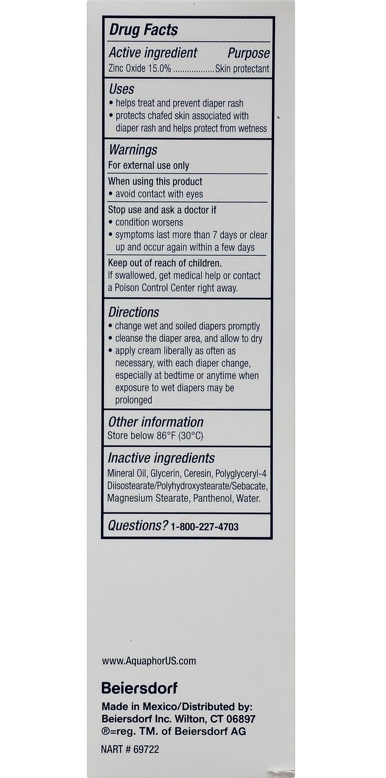 Aquaphor Healing Baby Diaper Rash Cream, 3.5 Oz 05/2020