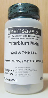 Ytterbium Metal, Pieces, 99.9% (Metals Basis), Certified, 5g 