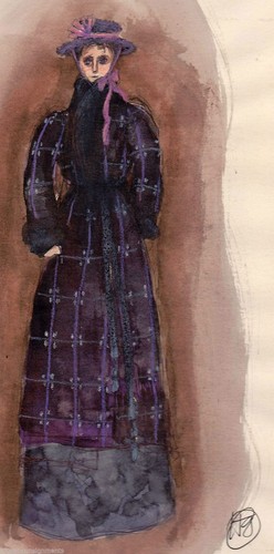 MIMI LA BOHEME OPERA ORIGINAL SIGNED HAL GEORGE THEATRE COSTUME DESIGN PAINTING