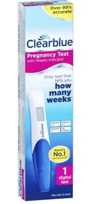 1 TEST NO BOX Clearblue Digital with Weeks Indicator Pregnancy Test