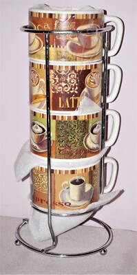 Cypress home Stackable Mugs cafe-latte-espresso-cappuccino