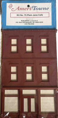 Vintage O Gauge Ameri-Towne Building KIT No. 75 Plain Jane Cafe Front MIP