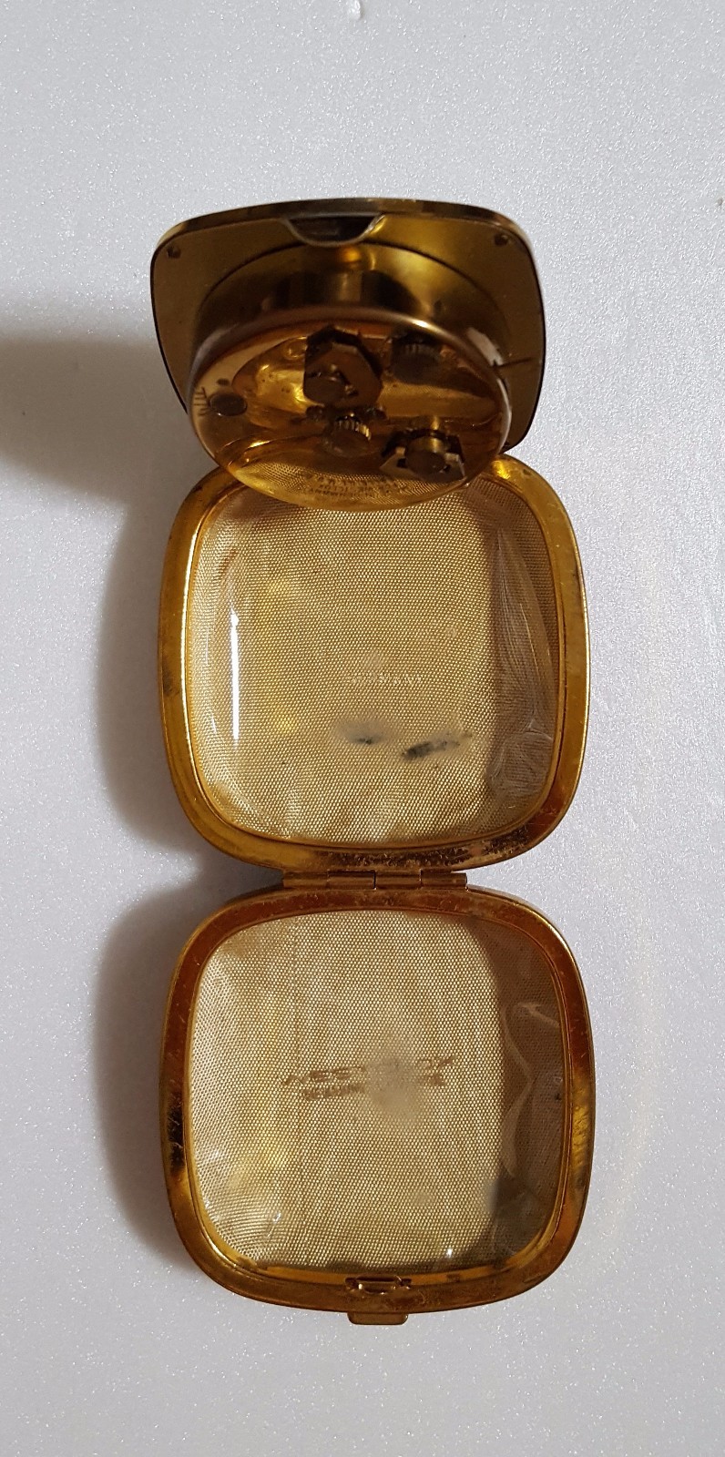 Vintage Travel Clock Westclox Wind up Made in Germany Cowhide Case Approx 3 x 3