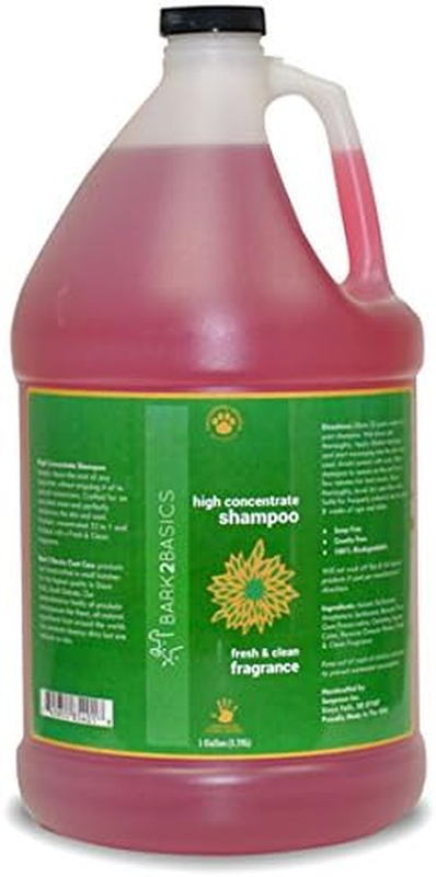 High Concentrate Dog Shampoo, 1 Gallon - All Natural Ingredients, Deep Cleaning,