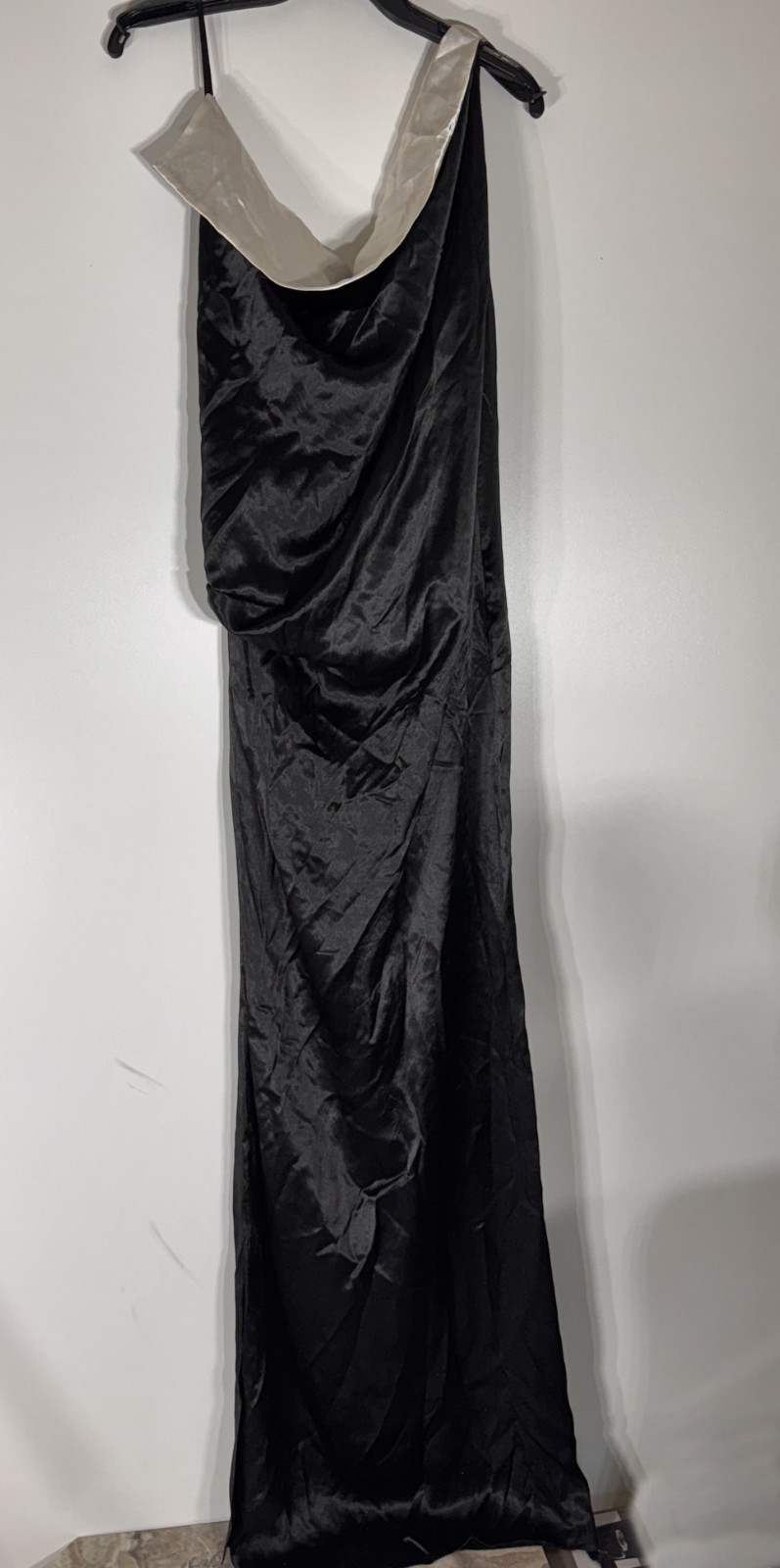 Stunning Lanvin Paris Draped Long Dress - Black & Ivory - Size 40 (US 10) NWT