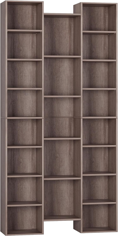 Triple Wide 8 Tier Media Storage Tower Rack, 71" Large CD DVD Storage Tower Rack