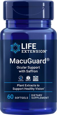 Life Extension MacuGuard Поддержка глаз с мягкими капсулами Saffron 60