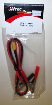 Hitec XT60 DC Input Cable & Clips for Chargers #44243 NIP