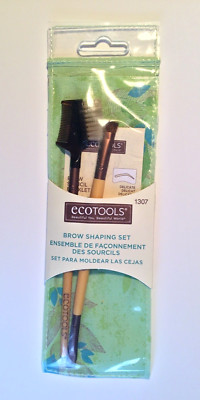 Sealed Ecotools Brow Shaping set of Brush Bamboo Brow Eyelash Comb Angled Brush