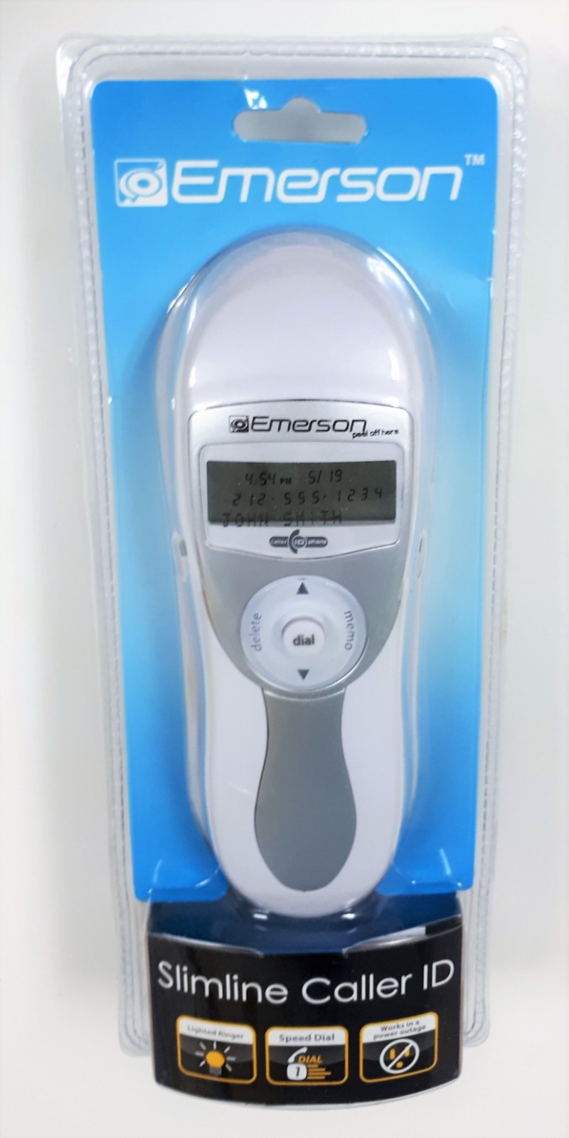 Emerson Phone EM2516WH Handset Slimline Caller ID Corded Landline Telephone New