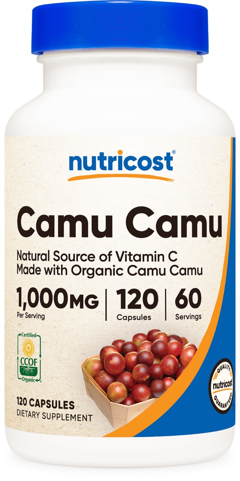 Nutricost Organic Camu Camu 1000 мг, 120 капсул - без ГМО и глютена