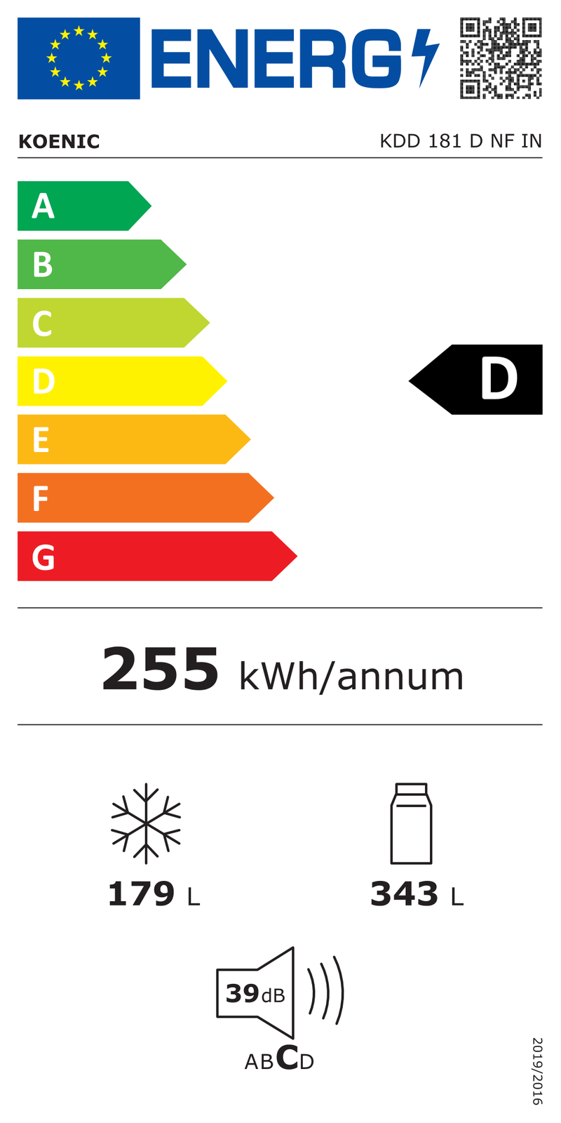 EEK:D Energieeffizienzklasse D