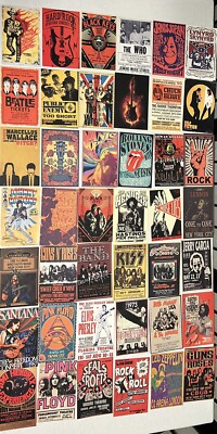 70 Card Piece Rock Band Wall Collage Kit 5 7/8'' x 4'' NEW