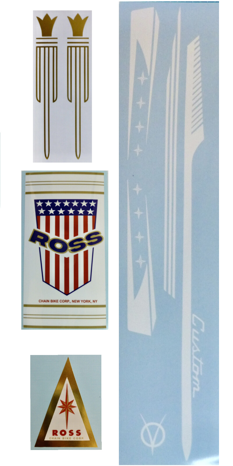 小物 Ross Decal set for vintage mid 1960's Ross Custom Deluxe bicycle