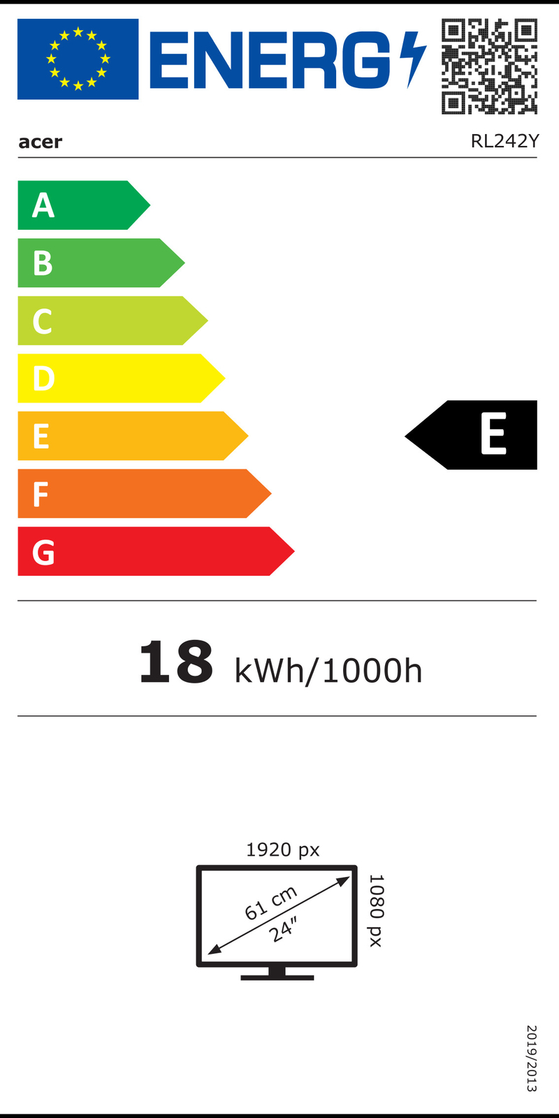 Energieklasse:E Label