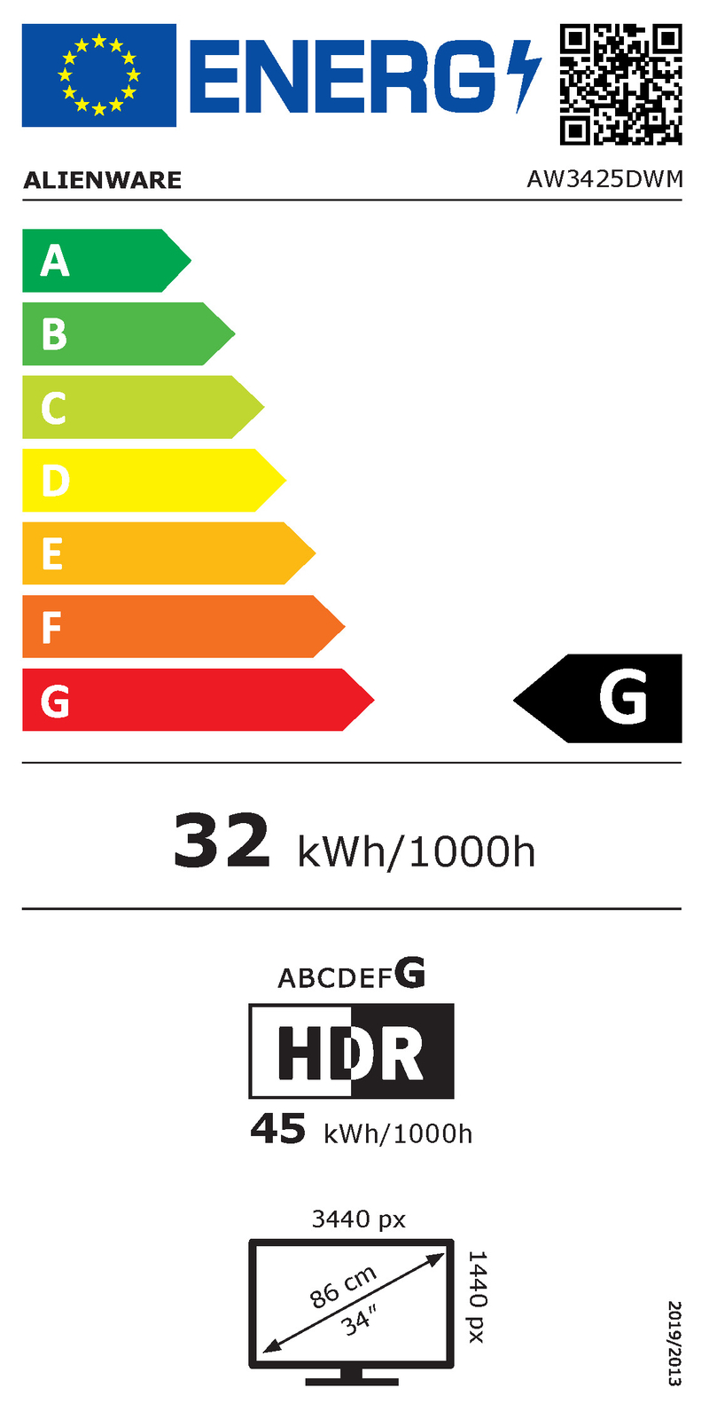 Clasificación energética:G Label