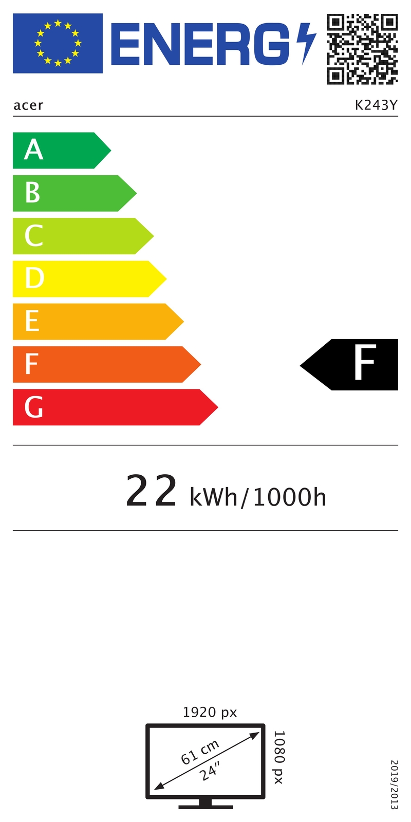 Energieklasse:F Label