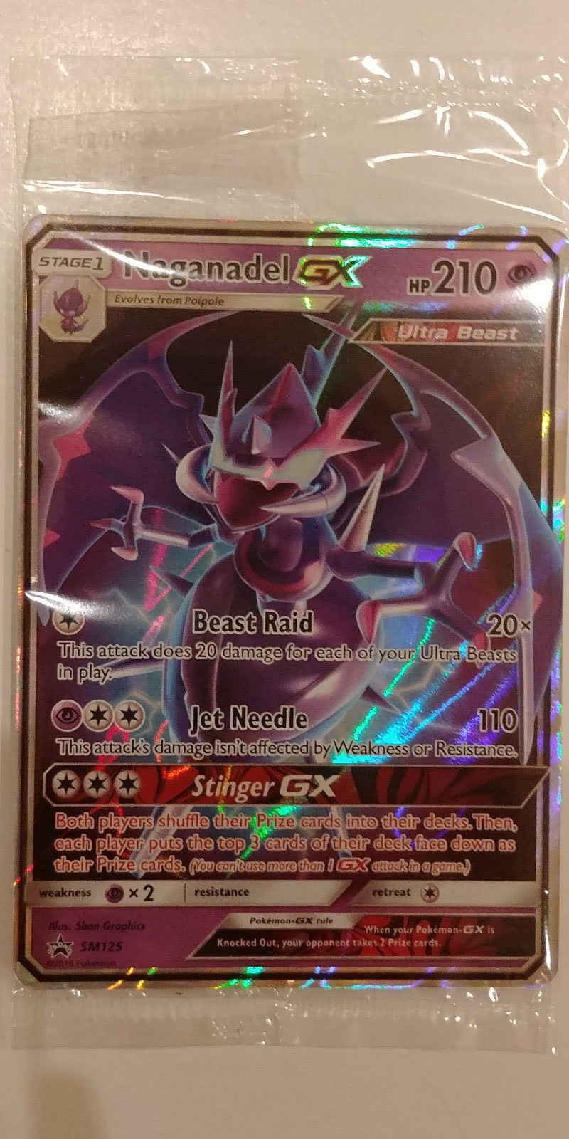 Details About Naganadel Gx Sm125 Black Star Promo Holo Sealed Sm Dragon Majesty Pokemon Tcg