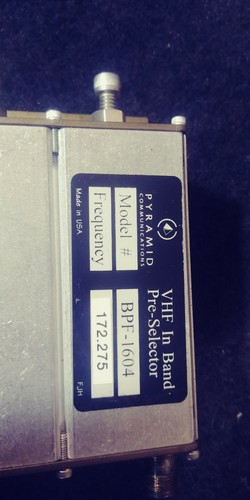 Pyramid VHF In Band Notch Filter and Pre-selector Model BRF-1601 and BPF-1604