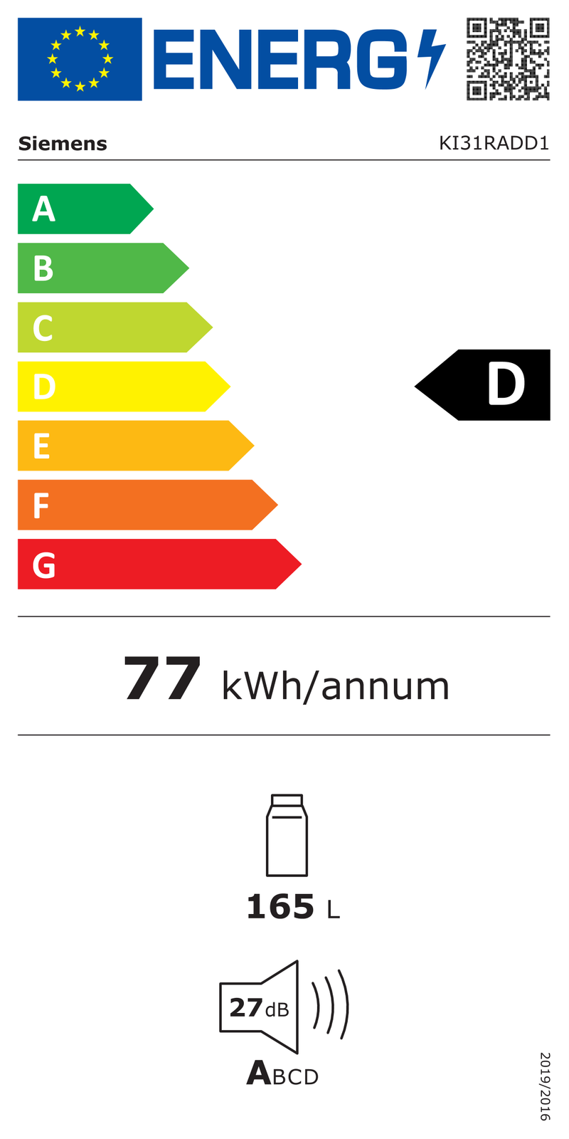 EEK:D Energieeffizienzklasse D