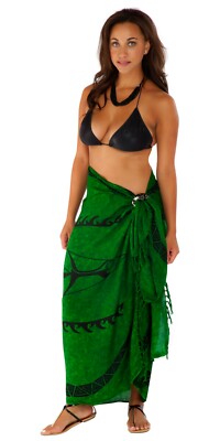 1 World Sarongs Sarong Coverup Tattoo Sarong ''Emerald Green''