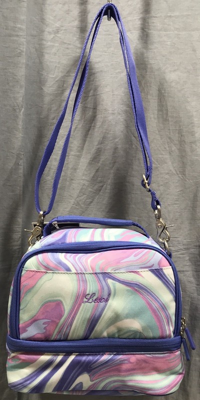 Pottery Barn Pb Teen Pink Purple Marble Dual Compartment Lunch Bag
