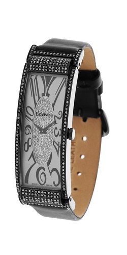Pre-owned Le Vian Levian Watch Featuring Blackberry Diamonds In Stainless Steel With Leather Band