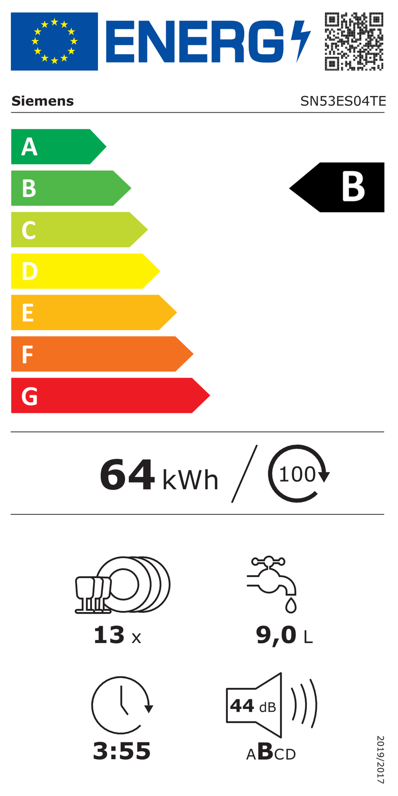 EEK:B Energieeffizienzklasse B