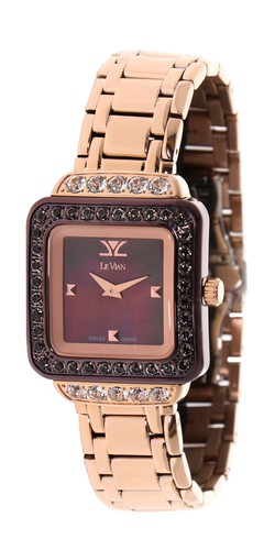 Pre-owned Le Vian Levian Watch Featuring Chocolate Quartz In Gold Stainless Steel Strap