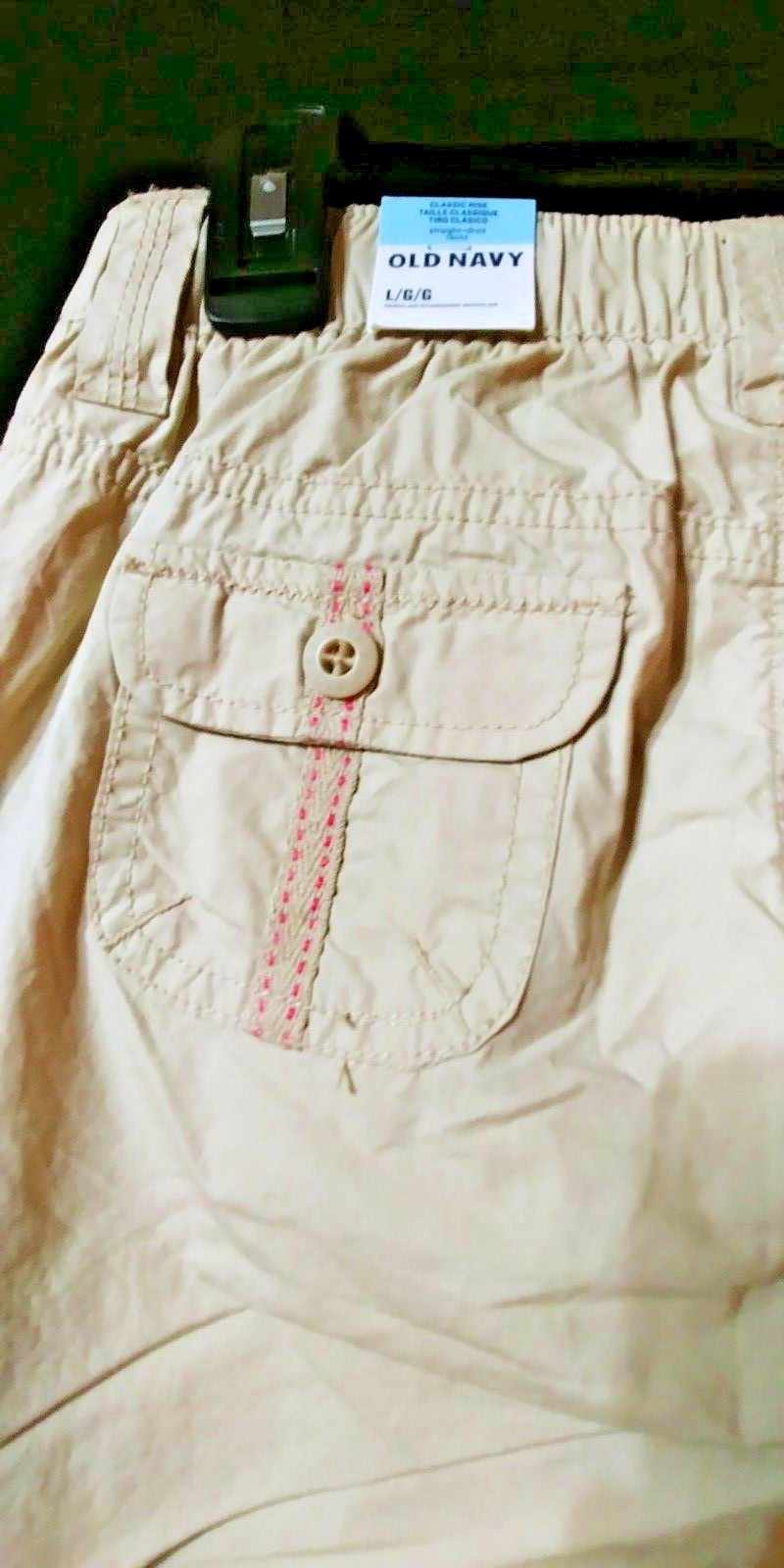 Old Navy Girls Capri Tan Size Large NEW Stylish Elastic Waist Cuffed