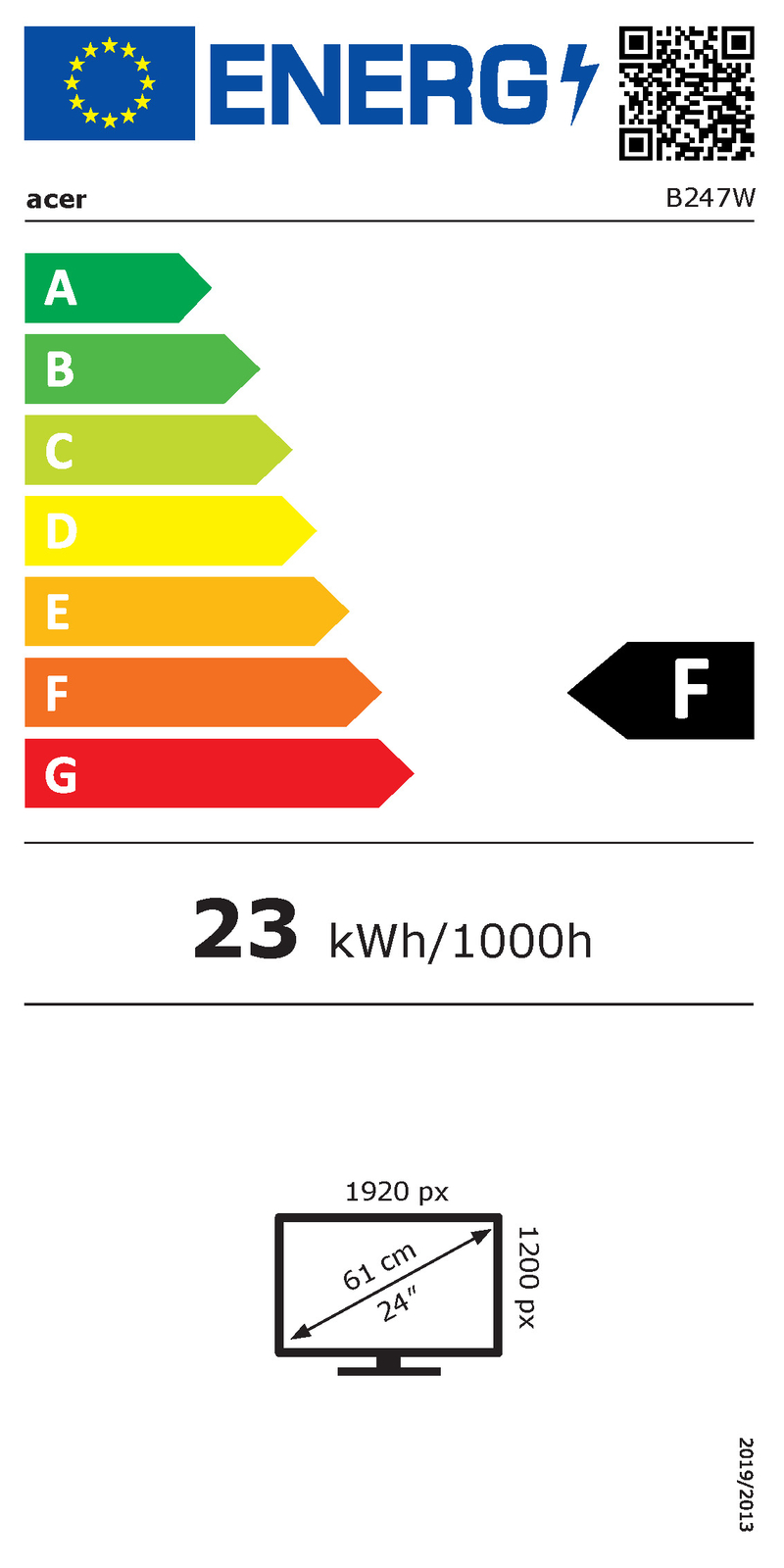 Energieklasse:F Label