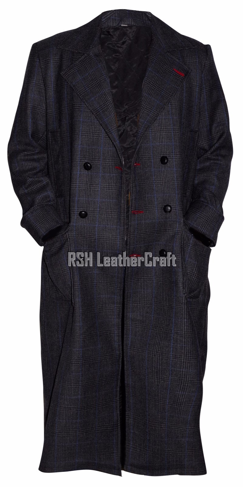 Pre-owned Rsh Leathercraft Women's Sherlock Holmes Benedict Cumberbatch Premium Pure Wool Tweed Grey Coat In Gray