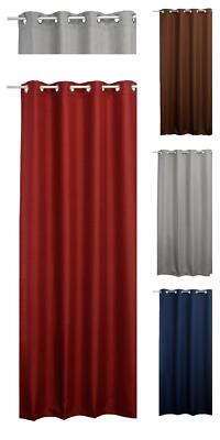 Übergardine in Leinenoptik Vorhang mit Metall Ösen Gardine extrem blickdicht